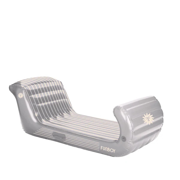Inflatable Sleigh Snow Sled Silver Striped | FUNBOY