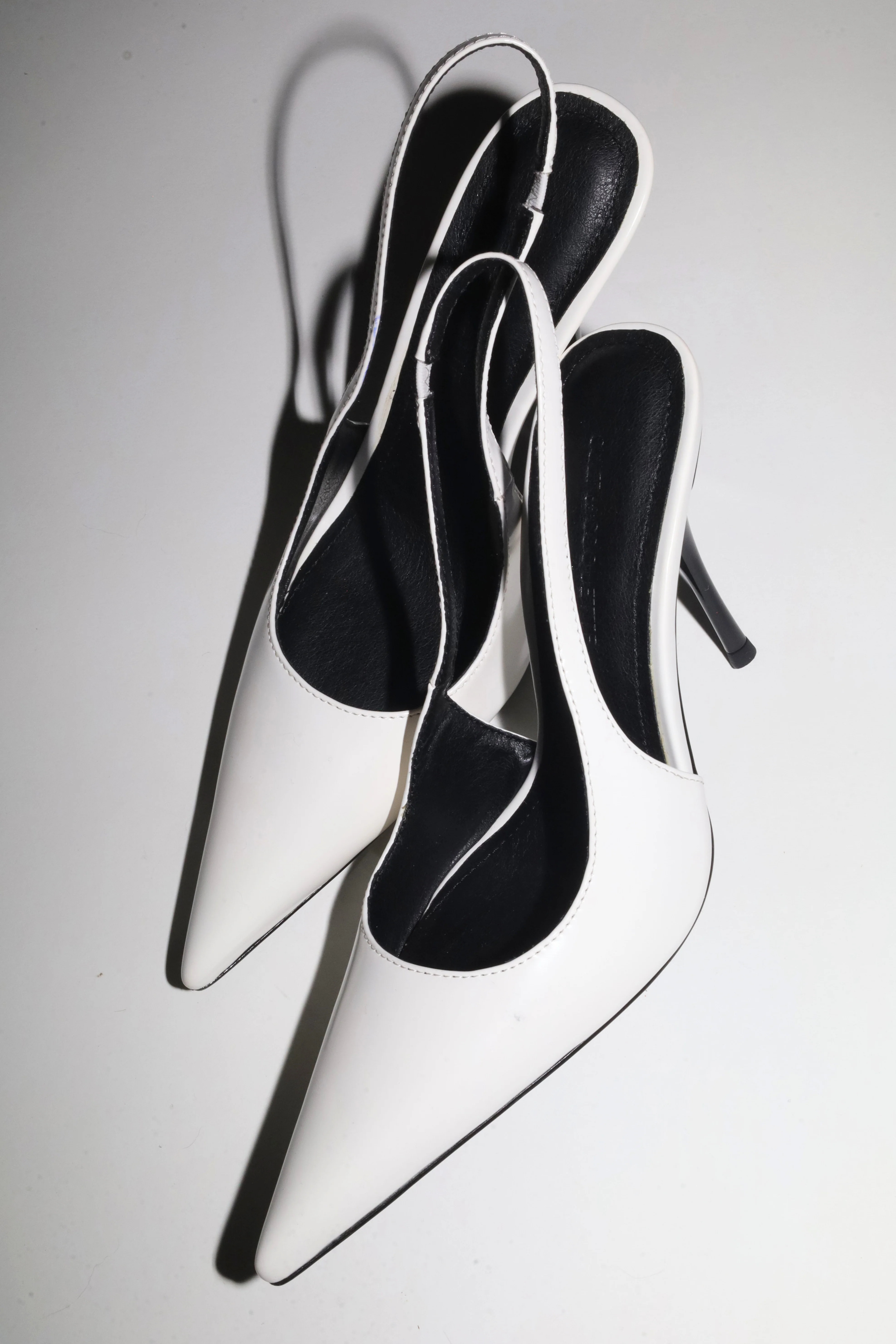 Kylie White Matte Patent Slingback 105 mm | CULT OF COQUETTE