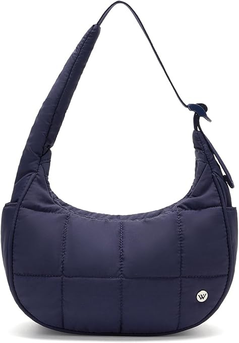 WESTBRONCO Small Puffer Crescent Shoulder Bag for Women, Nylon Quilted Shoulder Purses, Puffy Han... | Amazon (US)