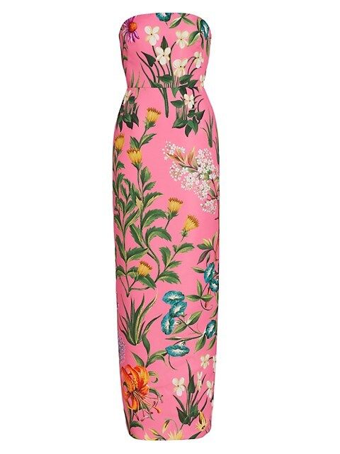 Strapless Painterly Floral Column Gown | Saks Fifth Avenue