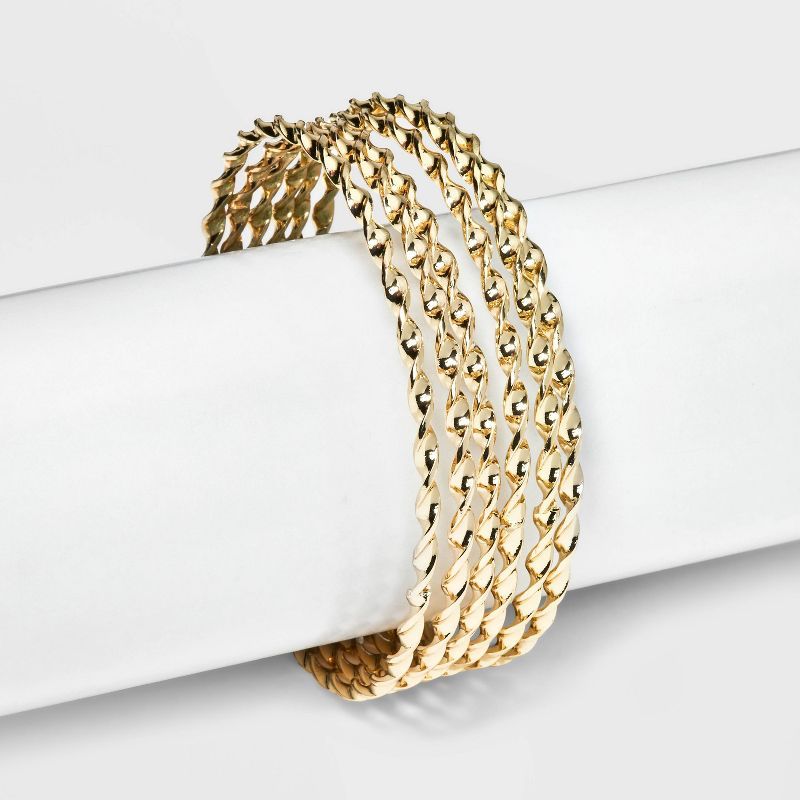 Twisted Bangle Bracelet Set 6pc - A New Day™ Gold | Target