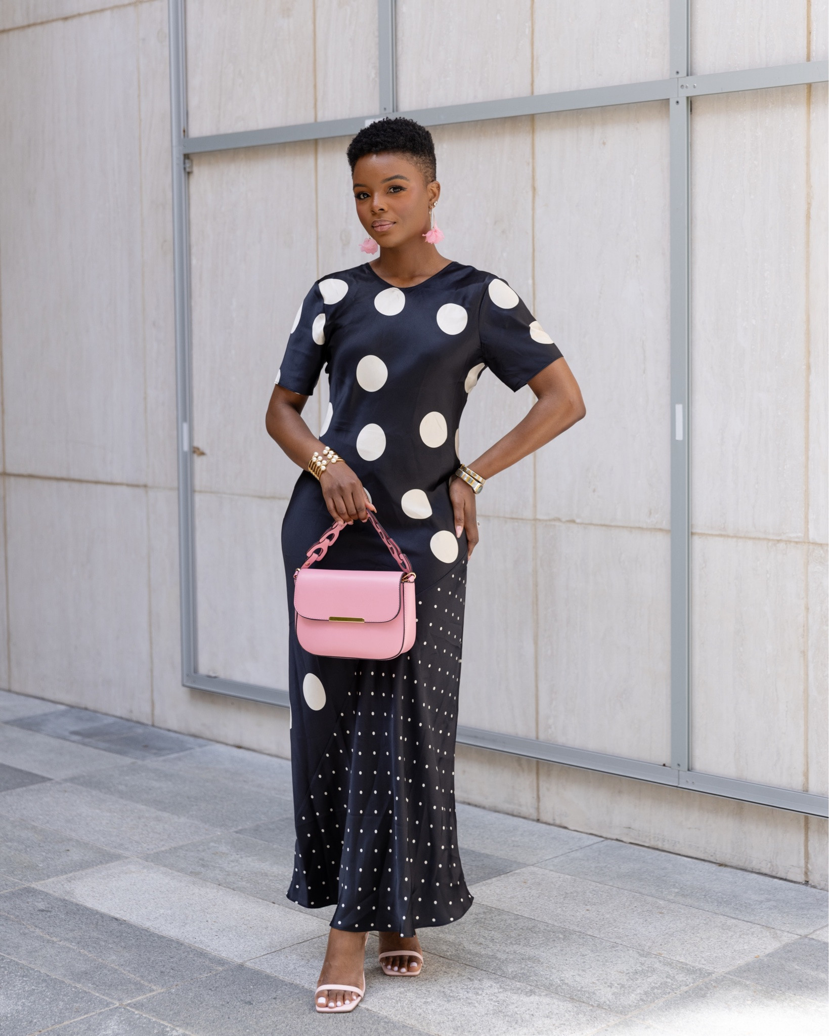 #rtrmuse Playful pattern + Liquid-like drape @silklaundry 🖤🤍 Are you loving the Polka Dot Spring fashion trend? 

I got this 100% Silk Satin dress in a medium ( I recommend sizing up if you have wider hips and prefer a comfortable fit) 

I got the Polka Dot Short Sleeve Midi Dress from @renttherunway | Use my code: RTRXABIODUN50 for 50% off your first month! 💕 #rtrpartner 

#springfashion #dallasfashionblogger #dallascontentcreator 

Outfit inspiration, Spring dresses, Satin Dresses, Elegant style