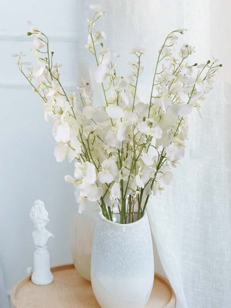 Artificial Orchids Flowers, 2PCS (Each 37'') Fake Orchid Artificial Orchids Long Stem Artificial ... | SHEIN