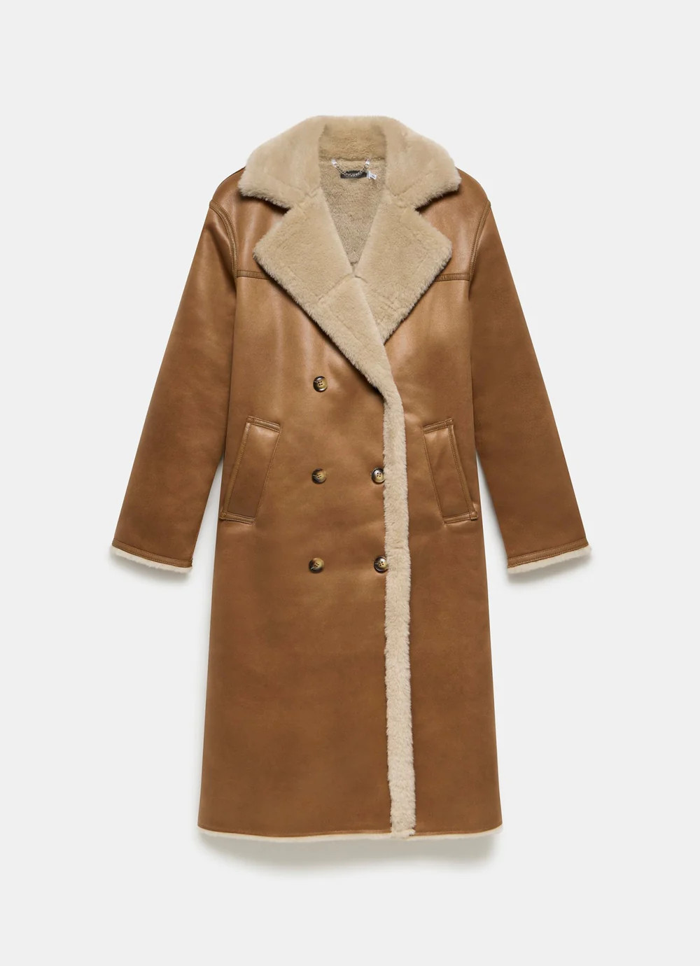 Tan Longline Coat | Mint Velvet