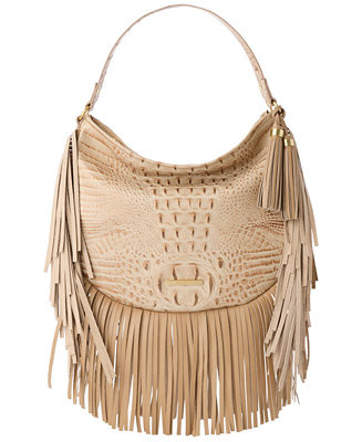 Kathleen Bonita Medium Fringe Leather Shoulder Bag | Macy's