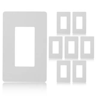 1-Gang Decorator Screwless Wall Plate, GFCI Outlet/Rocker Light Switch Cover, Single Gang, White ... | The Home Depot