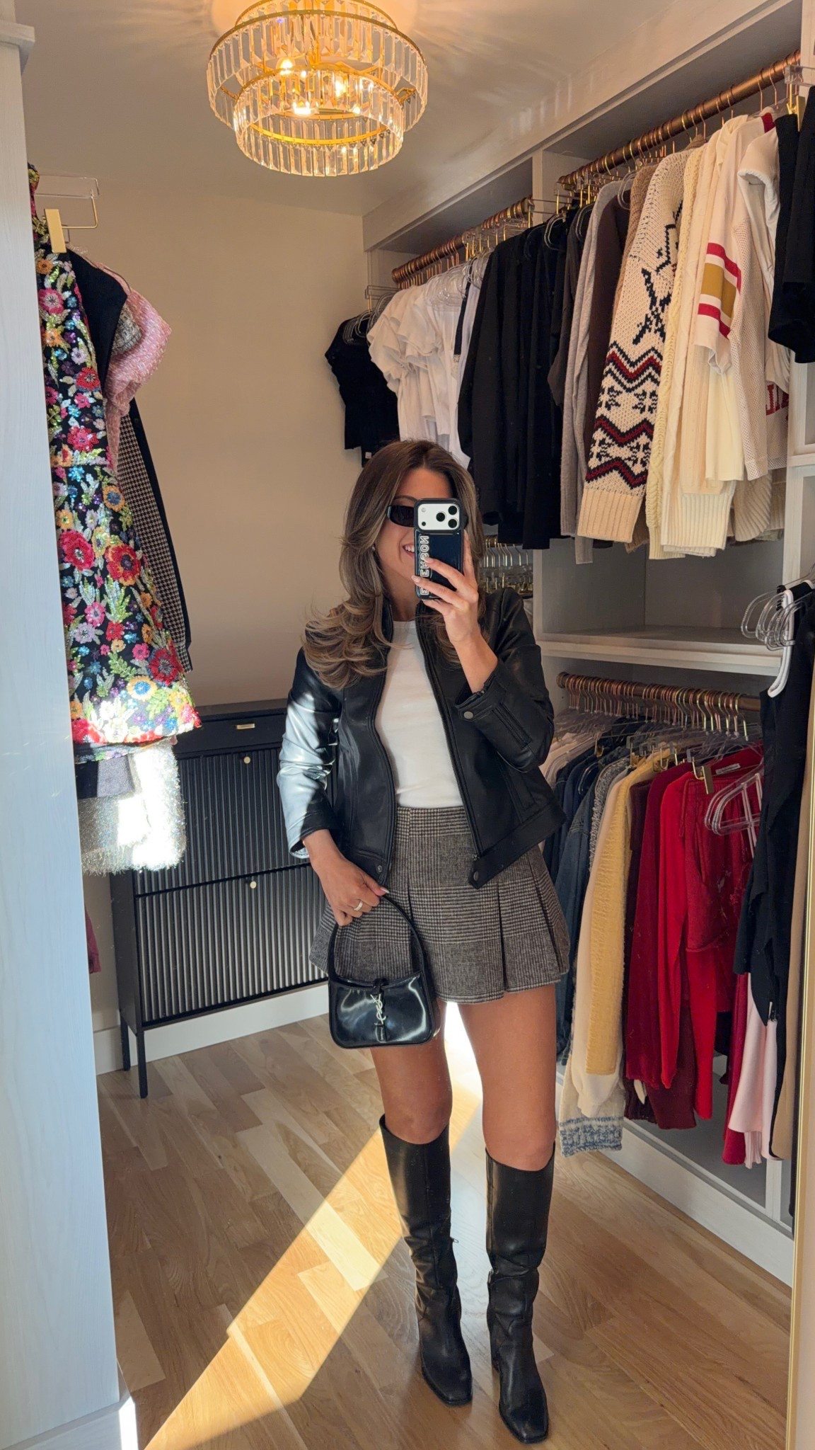 Grey plaid pleated skort styled for winter occasions

Vivrelle code: emersonhannon

Wearing my usual smalls/2

Winter outfits
Pleated skort
Leather jacket
Date night
Winter party
Workwear

#LTKFindsUnder100 #LTKootd #LTKSeasonal