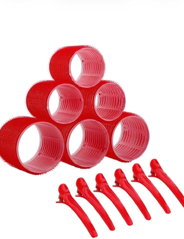 RPZL Caroline Malloy Professional Hair Rollers Set, Red Self-Grip Curlers with Cream Cotton Bag w... | Amazon (US)