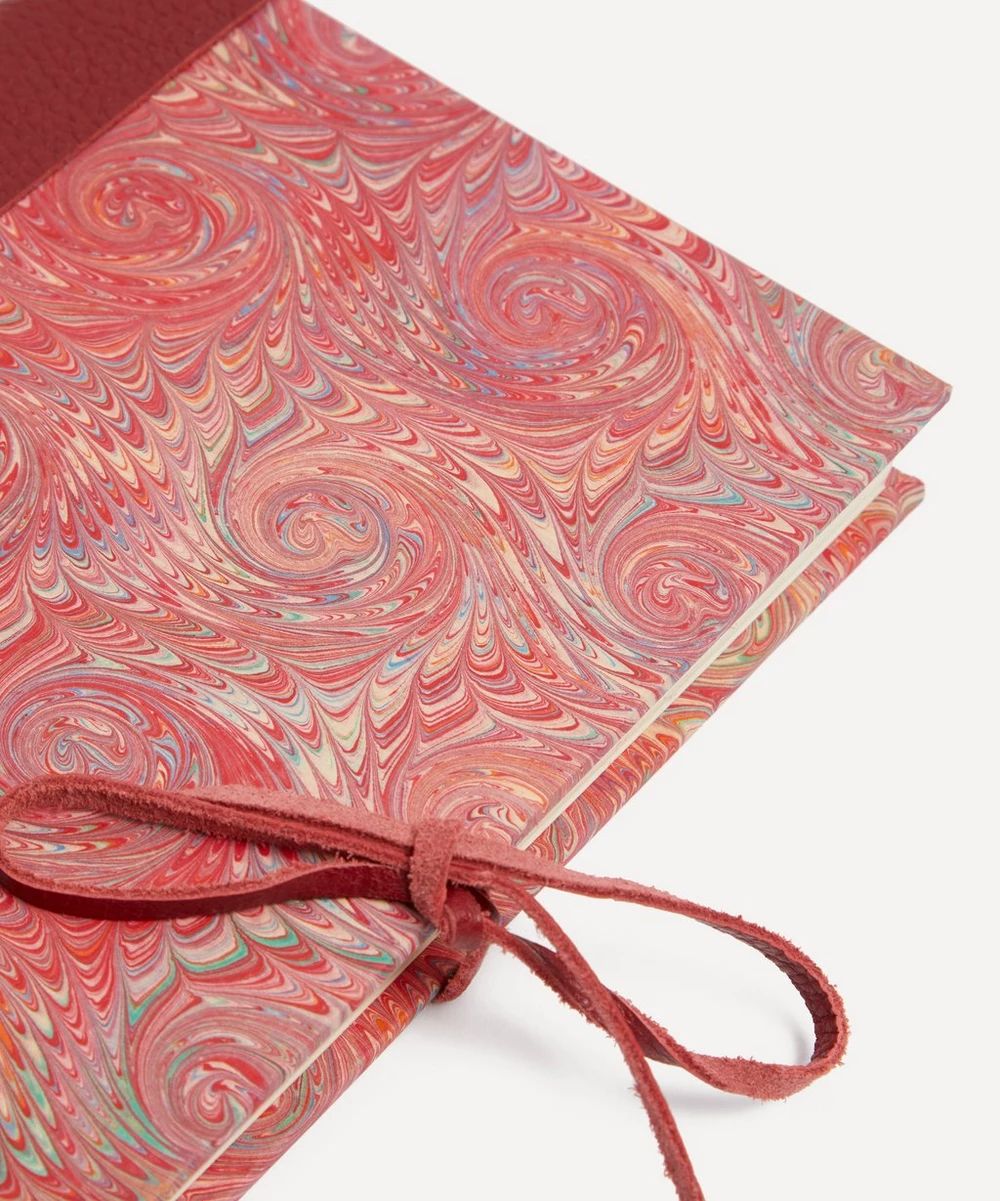 Marbled Notebook with Leather Spine and Tie | Liberty London (US)