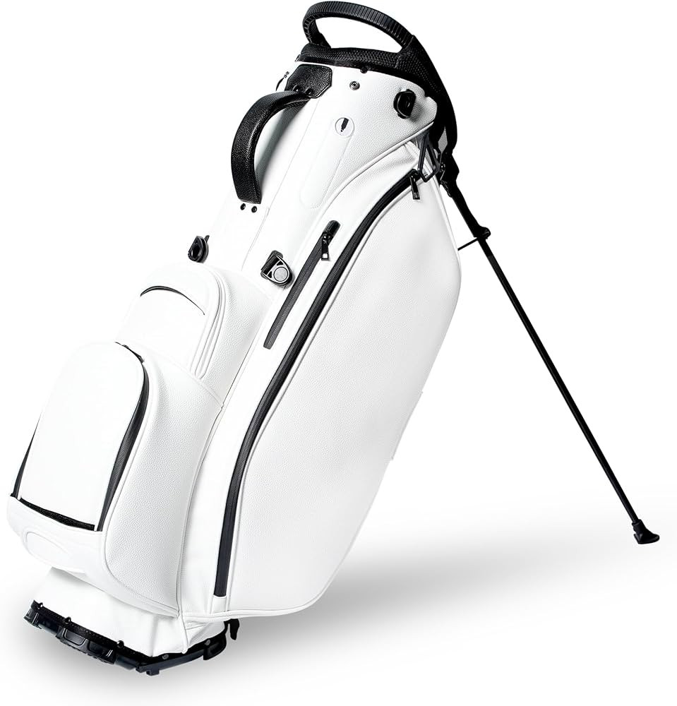 Full Length 5 Dividers Lightweight Waterproof Zipper PU Leather Golf Bags Pouch White Black Golf ... | Amazon (US)