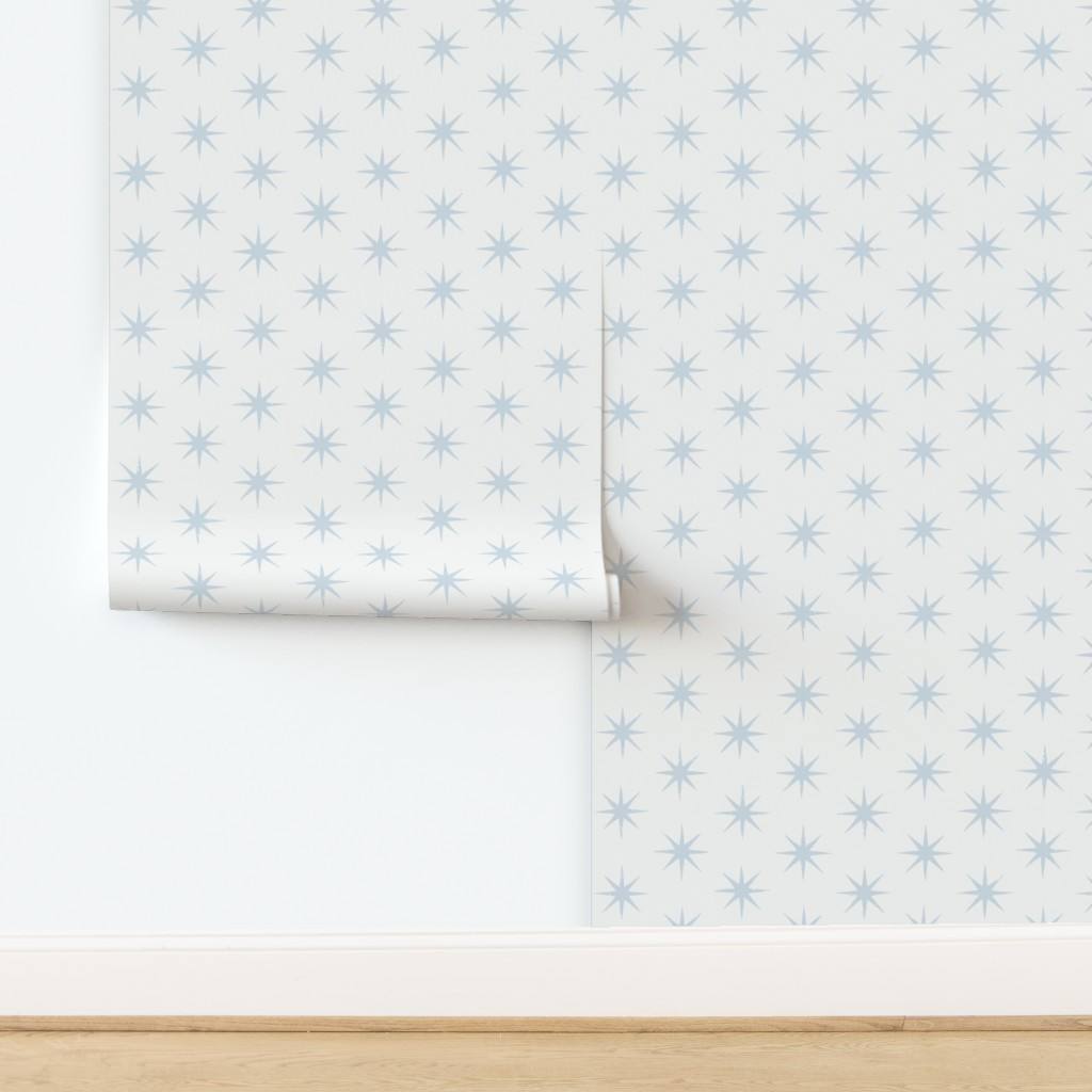 Linocut Star White and Blue Grey Wallpaper | Spoonflower | Spoonflower