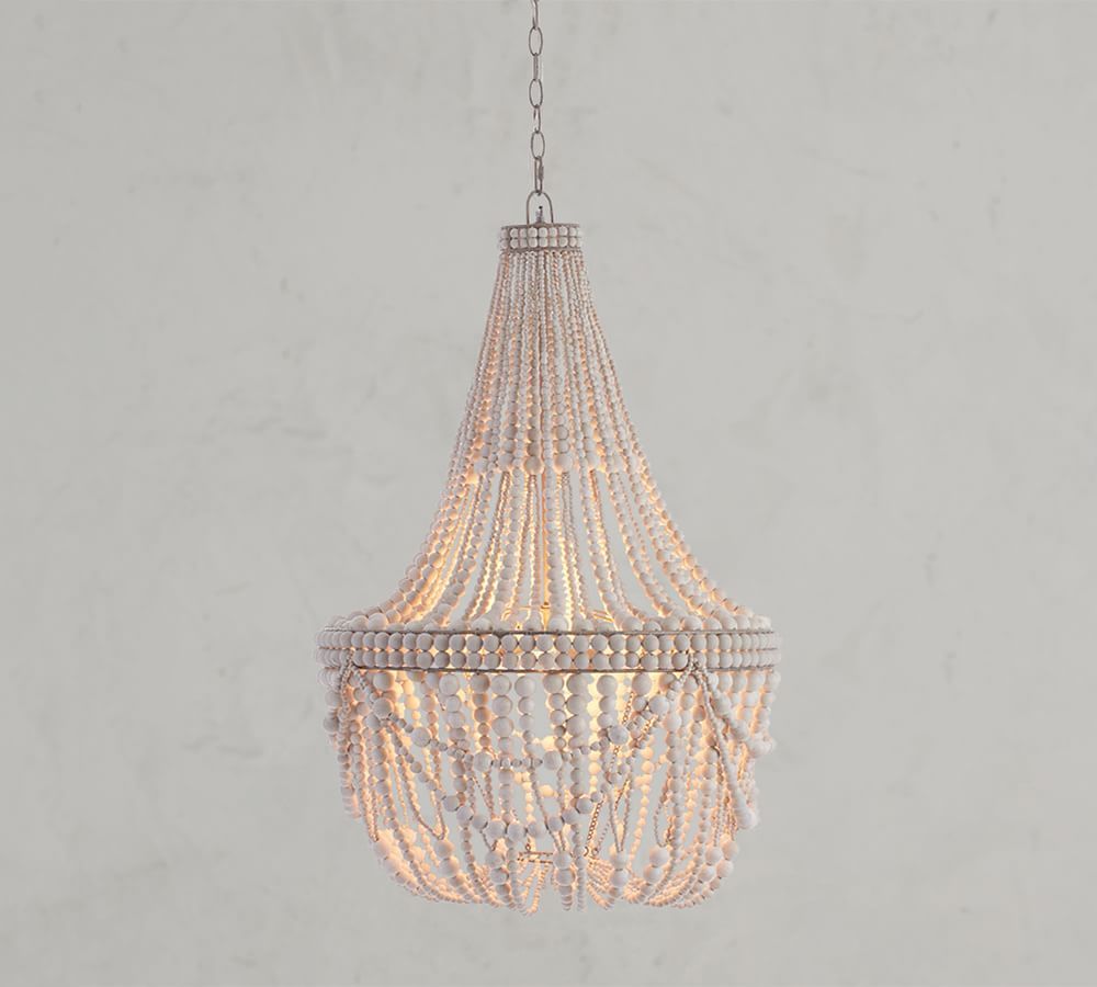 Francesca Wood Bead Chandelier | Pottery Barn (US)