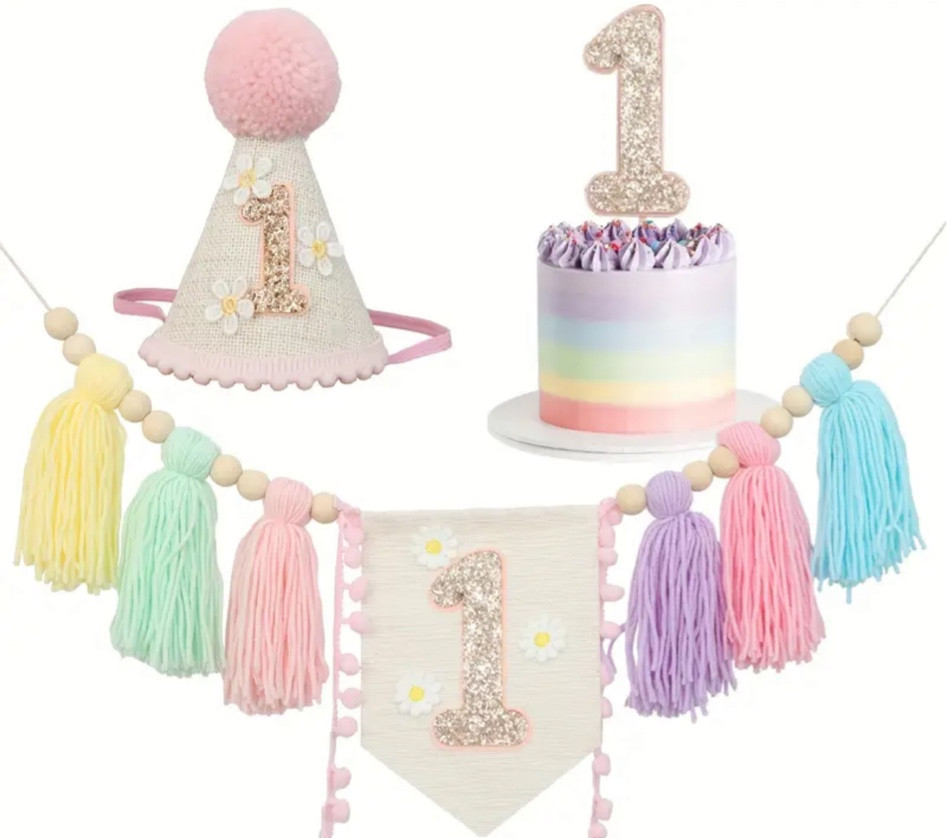 First birthday set! Includes birthday hat with pompon, one stick for birthday cake and high chair garland! 



#LTKFamily #LTKParties #LTKBaby