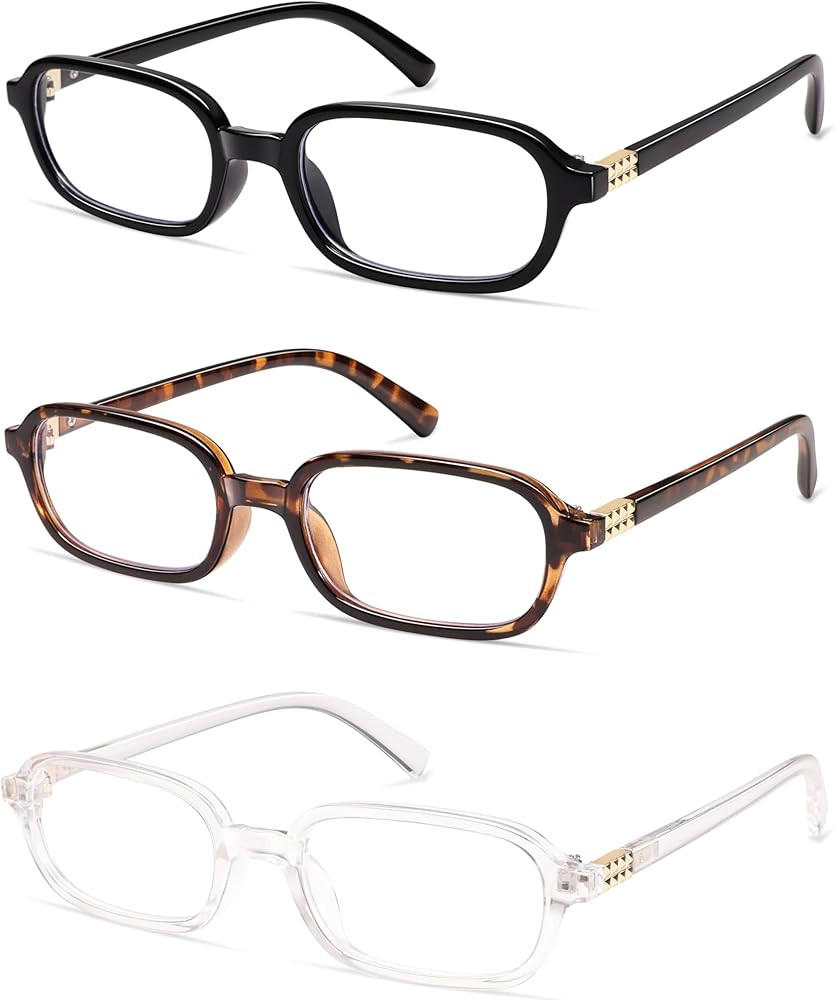 AMOMOMA Trendy Rectangle Reading Glasses for Women,Men Blue Light Blocking Computer Readers Retro... | Amazon (US)