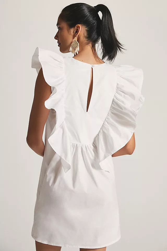 Blue Tassel Ruffled Waistless Mini Dress | Anthropologie (US)