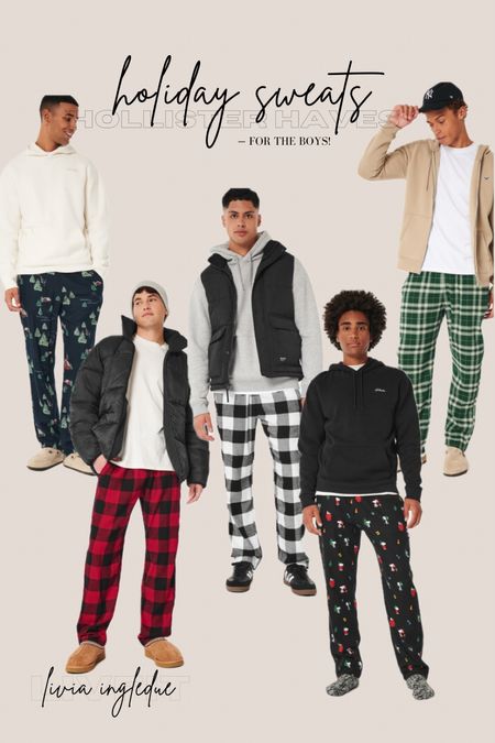 Christmas/holiday sweats for the boys 👀✨❤️ 

PS: check out my previous post to see the matching women’s pairs!! 

#hollister #holidaypjs #pajamas #matchingpajamas #cozy #comfyoutfit #christmas #giftidea #comfy #athome #casualstyle
#sweatpants #joggers #mens #menspajamas 

#LTKSeasonal #LTKHolidaySale #LTKHoliday