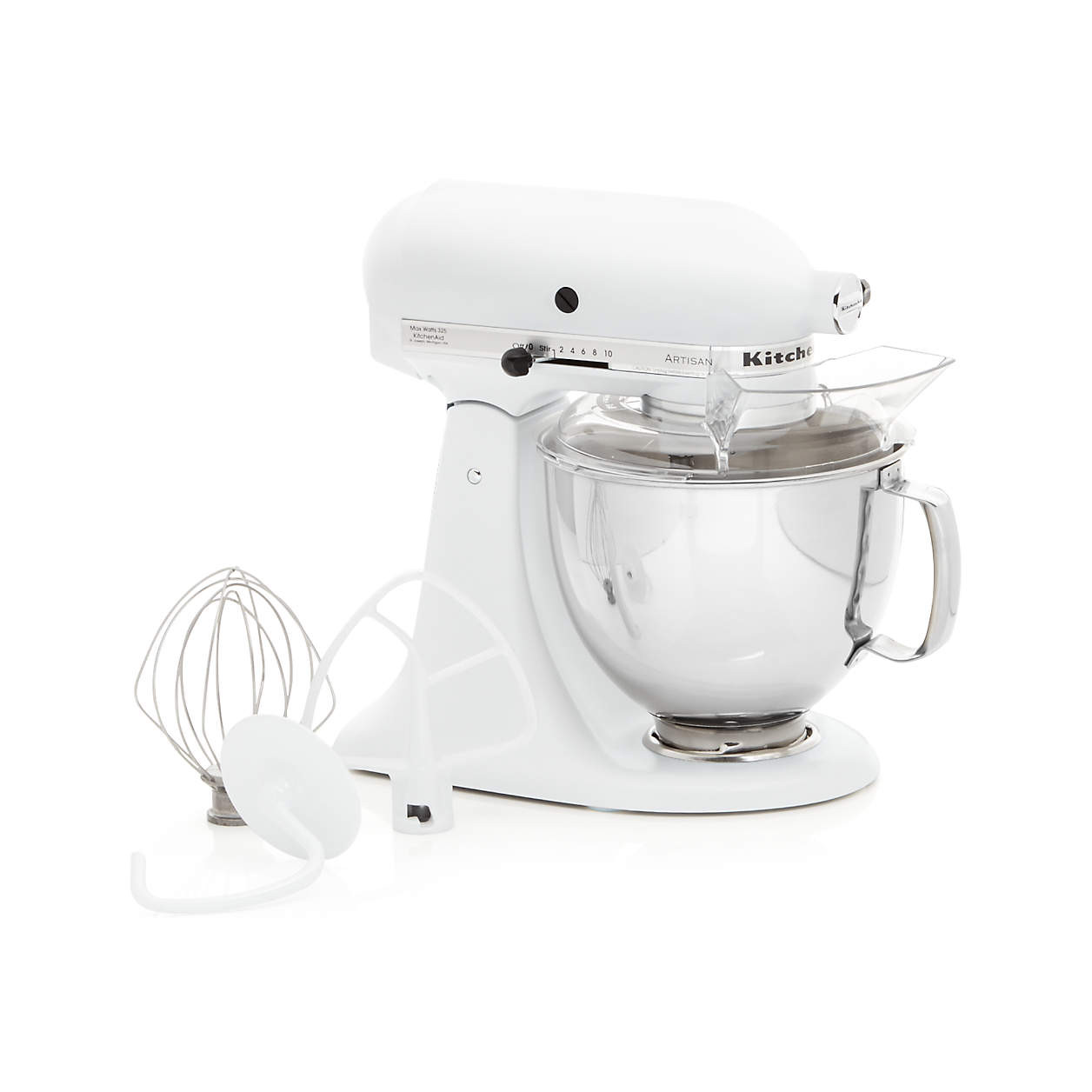 KitchenAid Artisan Series Matte White 5-Quart Tilt-Head Stand Mixer + Reviews | Crate & Barrel | Crate & Barrel