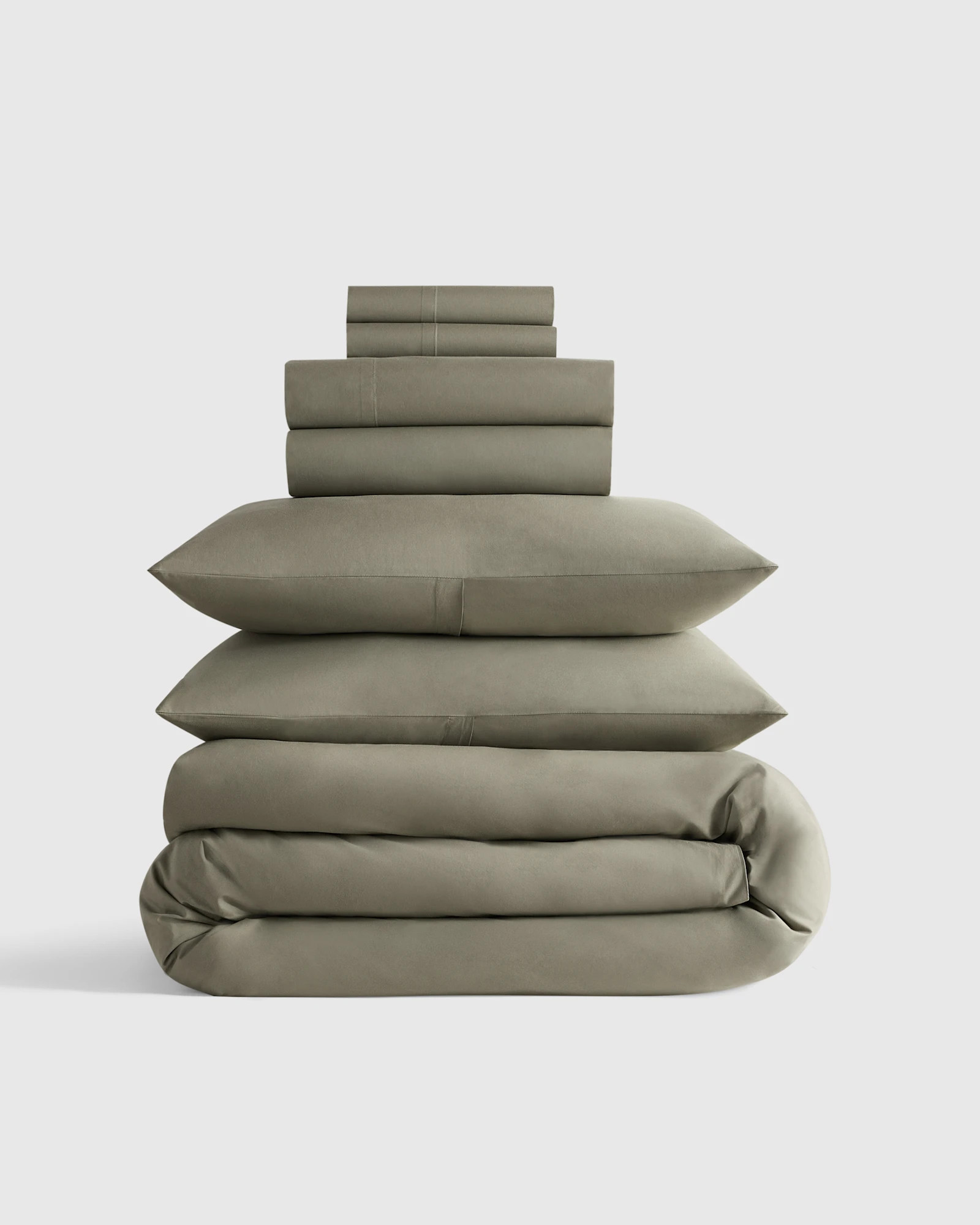 Quince | Classic Organic Percale Deluxe Bedding Bundle in Windowpane, Size Twin XL, Percale Cotton | Quince