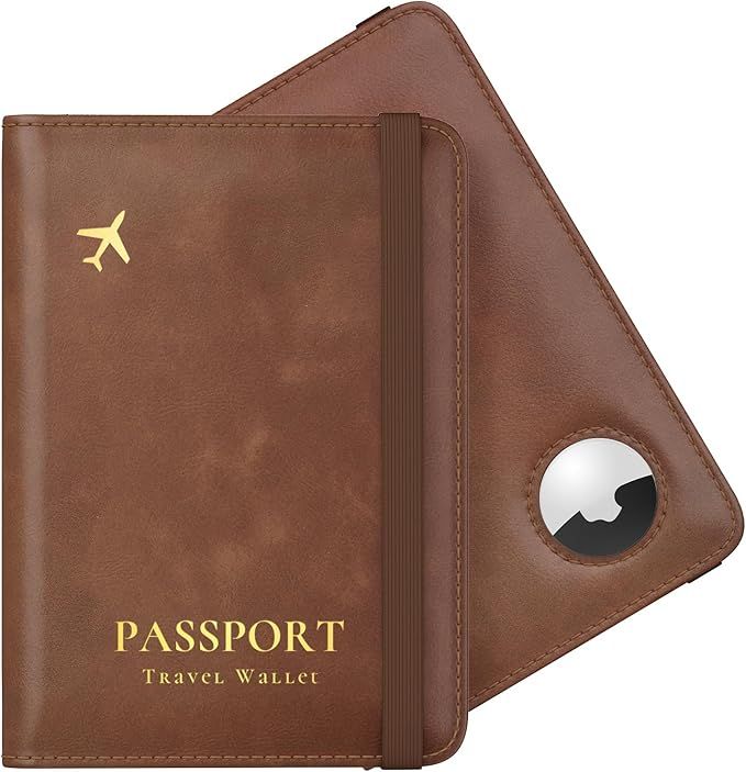 Stouchi AirTag Passport Holder, RFID Passport Holder with Airtag Slot, Multiple Passport Wallet C... | Amazon (US)