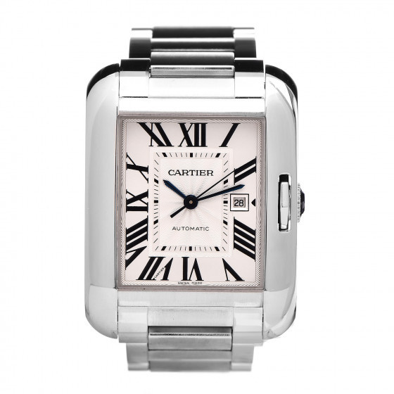 CARTIER Stainless Steel 30mm Tank Anglaise Automatic Watch | Fashionphile