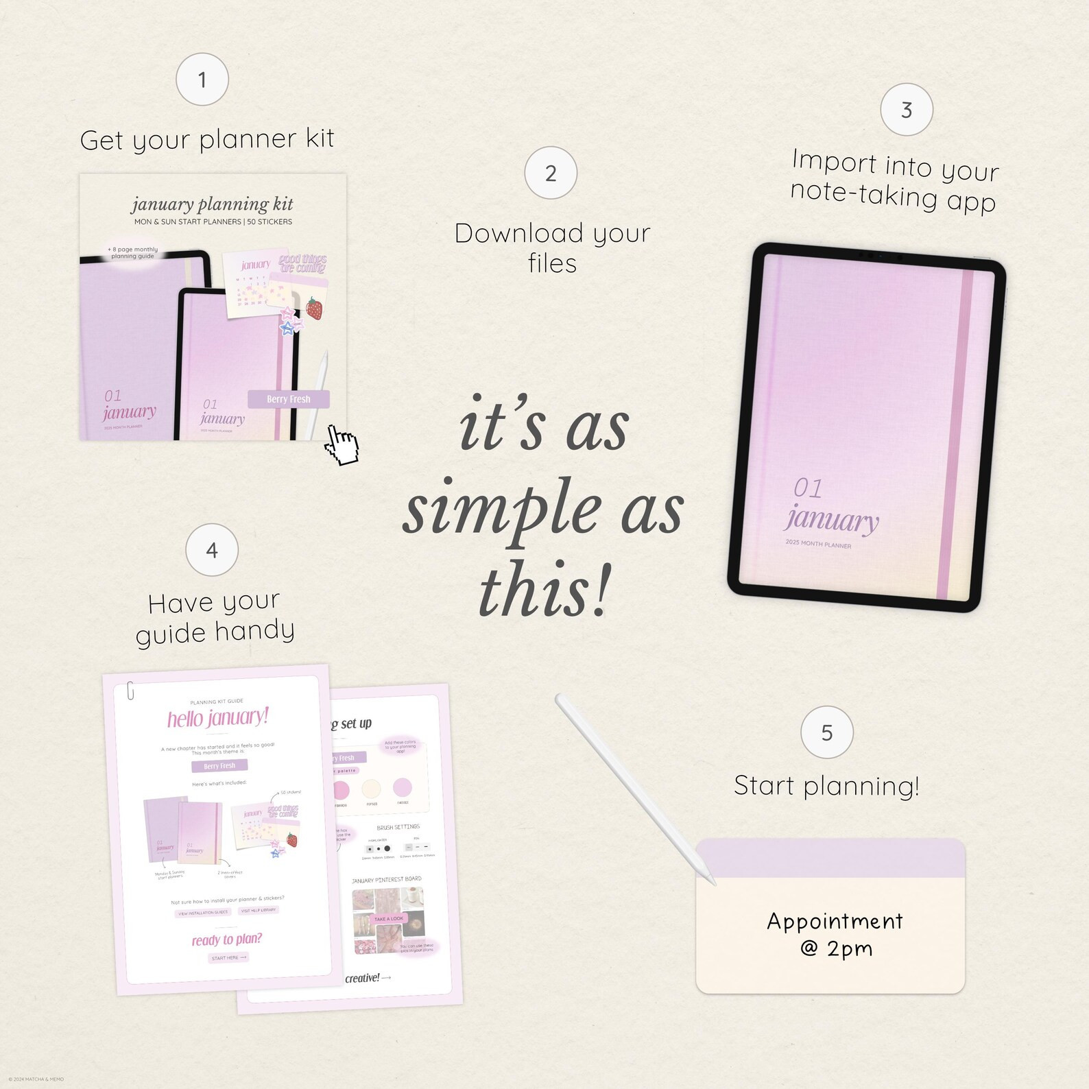 January Digital Planner, 2025 One Month Dated Digital Planner, Daily Weekly Monthly Planner, Port... | Etsy (US)