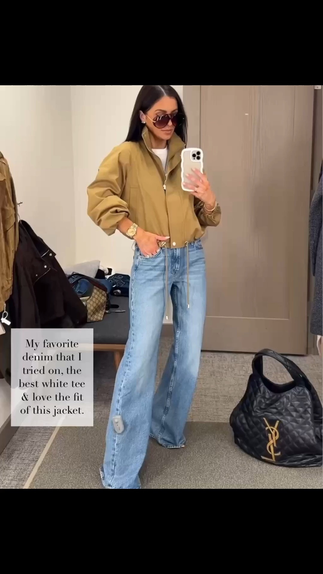 Fall transition outfit
Mother bookie jeans on sale - save 25%
Size down, wearing a 23

#LTKSeasonal #LTKSaleAlert #LTKOver40