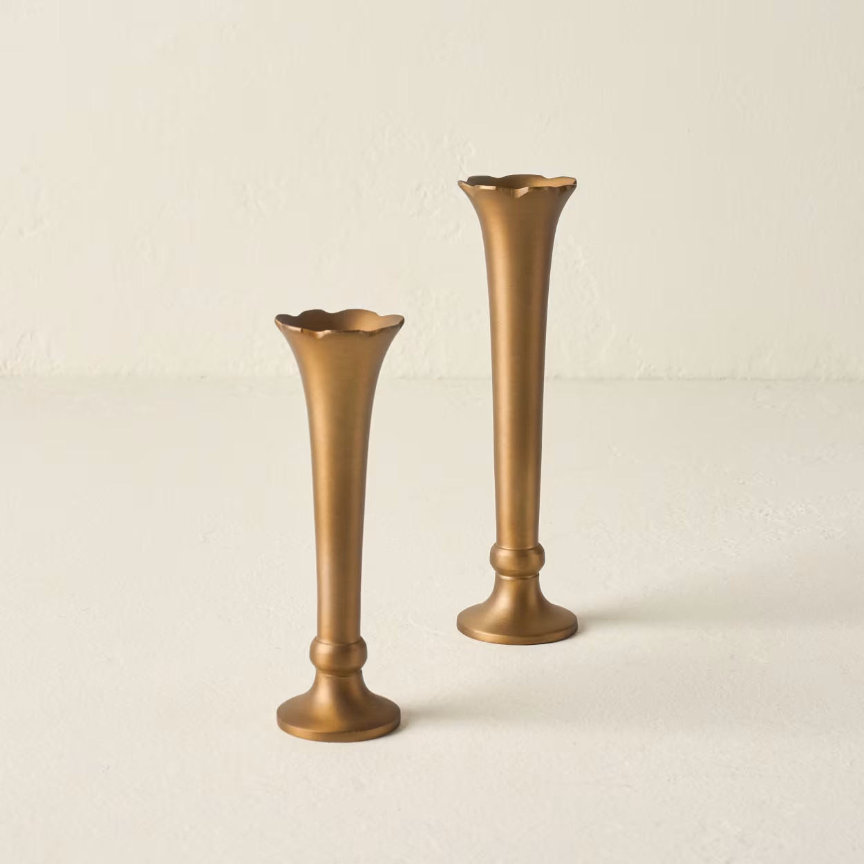 Flannery Scalloped Brass Bud Vase | Magnolia