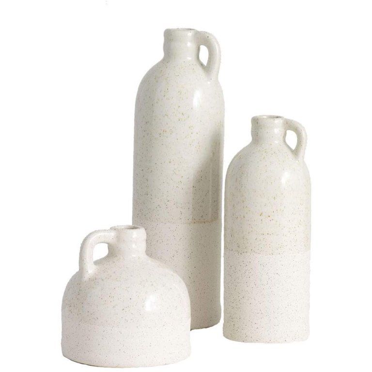 Sullivans Small Ceramic Jug Set, Farmhouse Home Decor, Set of 3 Vases, White (CM2875) - Walmart.c... | Walmart (US)