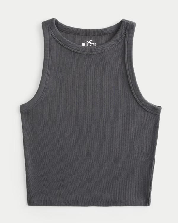 Women's Ribbed High-Neck Tank | Women's Tops | HollisterCo.com | Hollister (US)