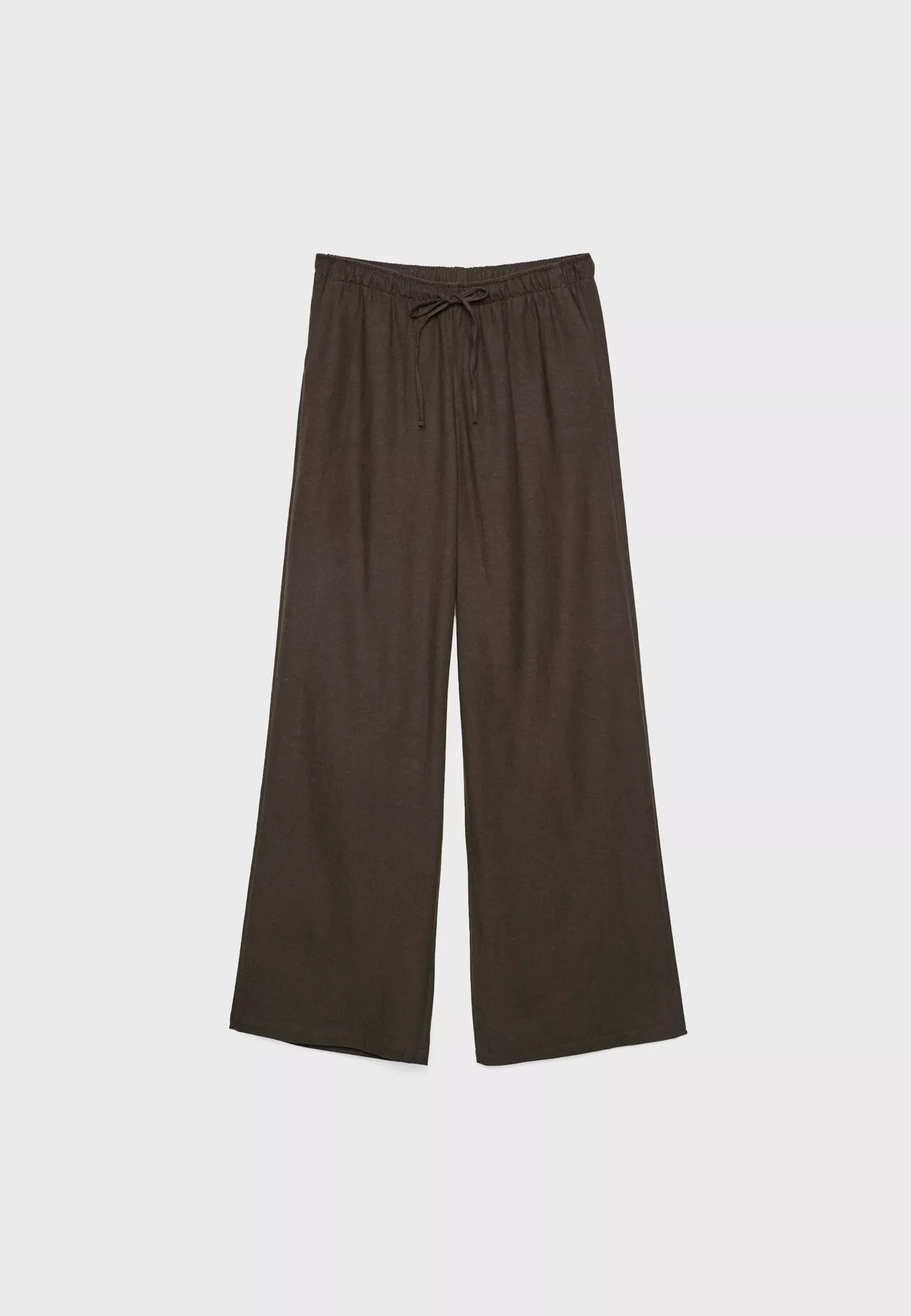 Drawstring linen-effect trousers - Women's Trousers | Stradivarius United Kingdom | Stradivarius (UK)