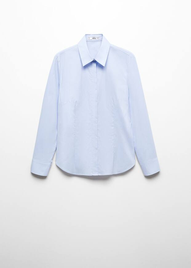 Fitted cotton shirt -  Women | Mango United Kingdom | MANGO (UK)