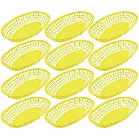 Set of 12 Yellow Oval Fast Food/Deli Baskets 9.25 by 6-Inch Black Duck Brand Yellow (12) | Walmart (US)