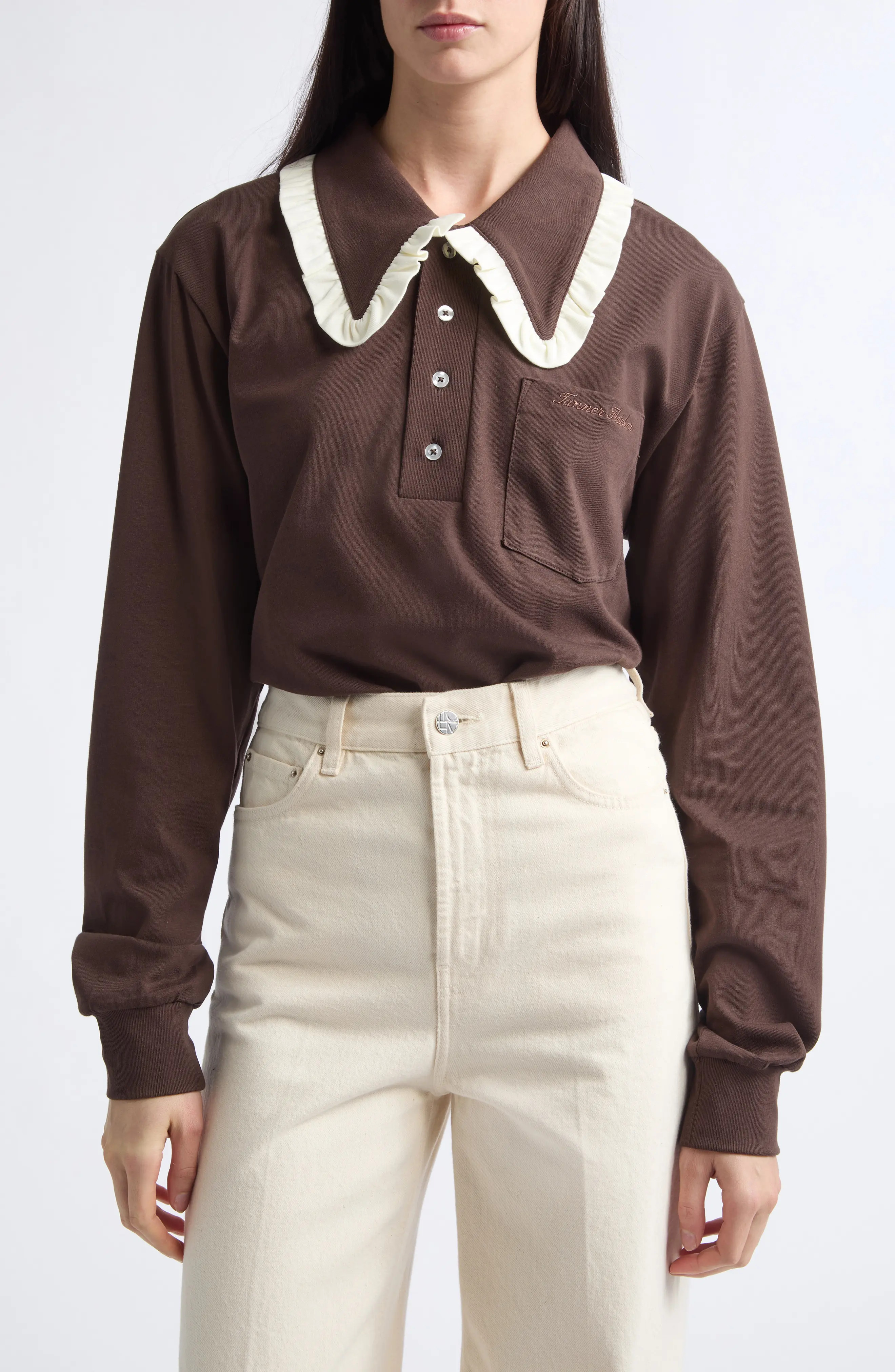 Tanner Fletcher Frank Ruffle Collar Top (Women) | Nordstrom | Nordstrom