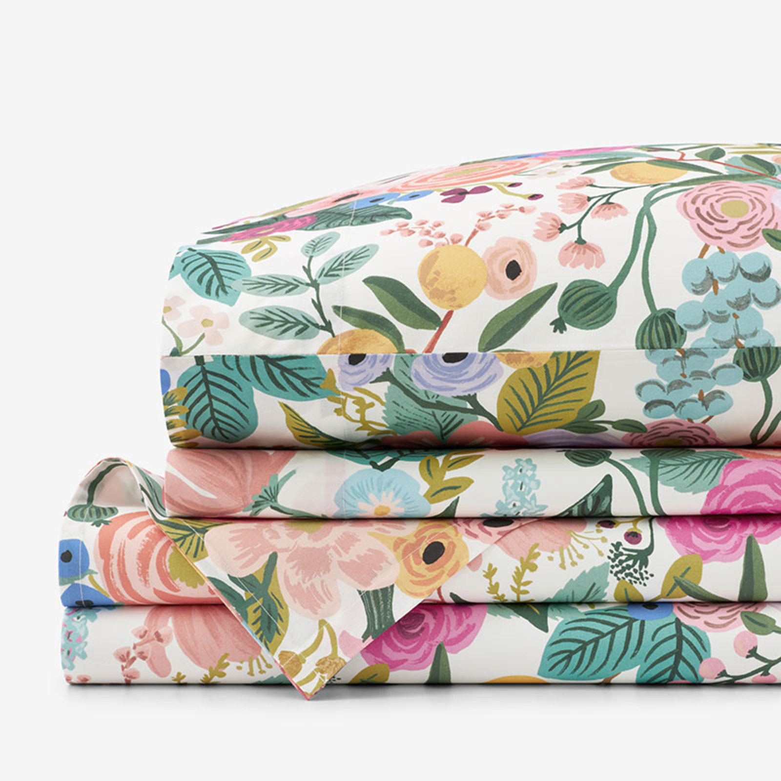 Garden Party Classic Cool Cotton Percale Bed Sheet Set - Multi, Twin | The Company Store