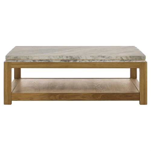 Roberta Sandblasted White Marble Coffee Table | Kathy Kuo Home