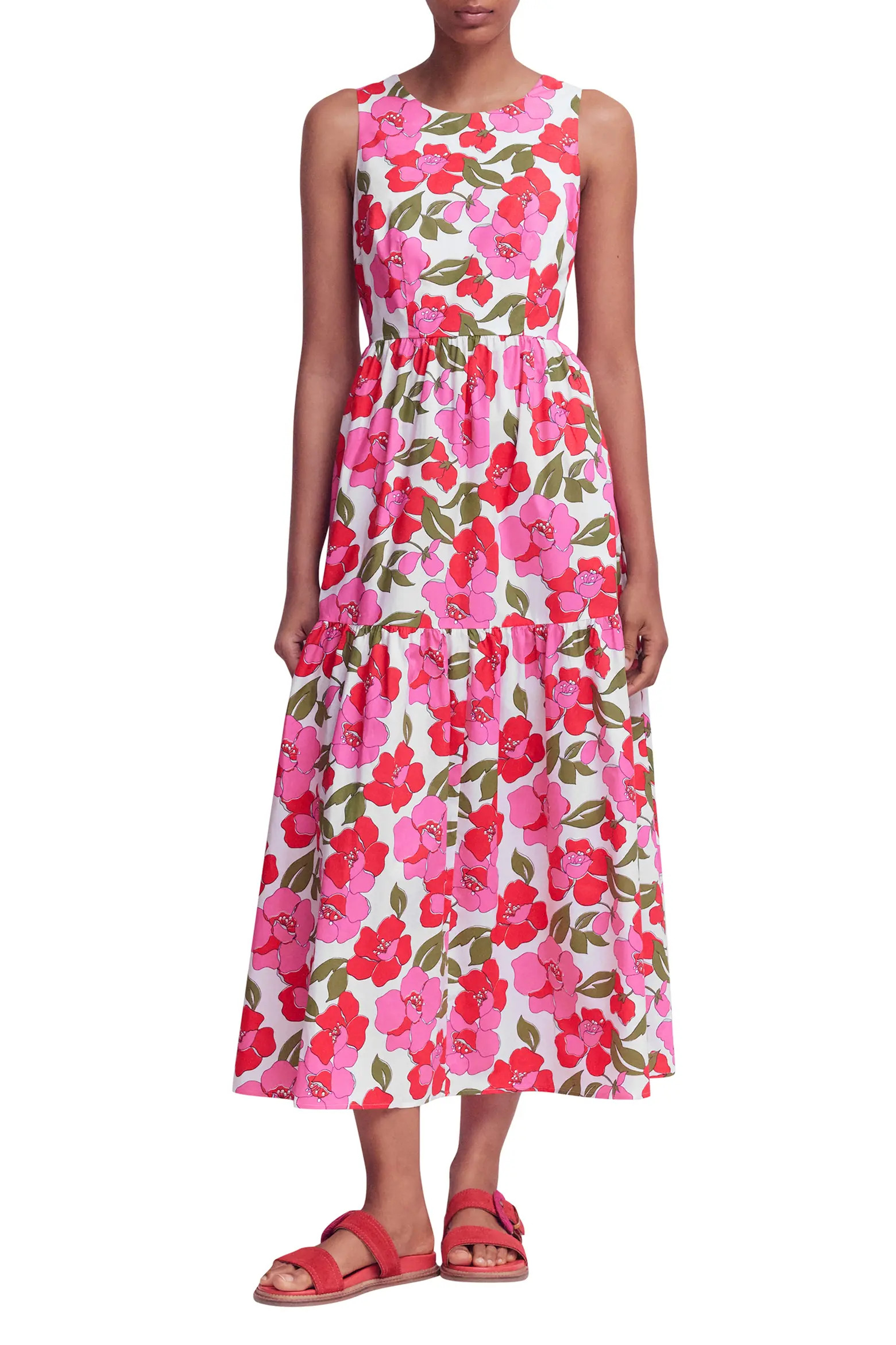 Floral Print Poplin Midi Dress (Women) | Nordstrom | Nordstrom