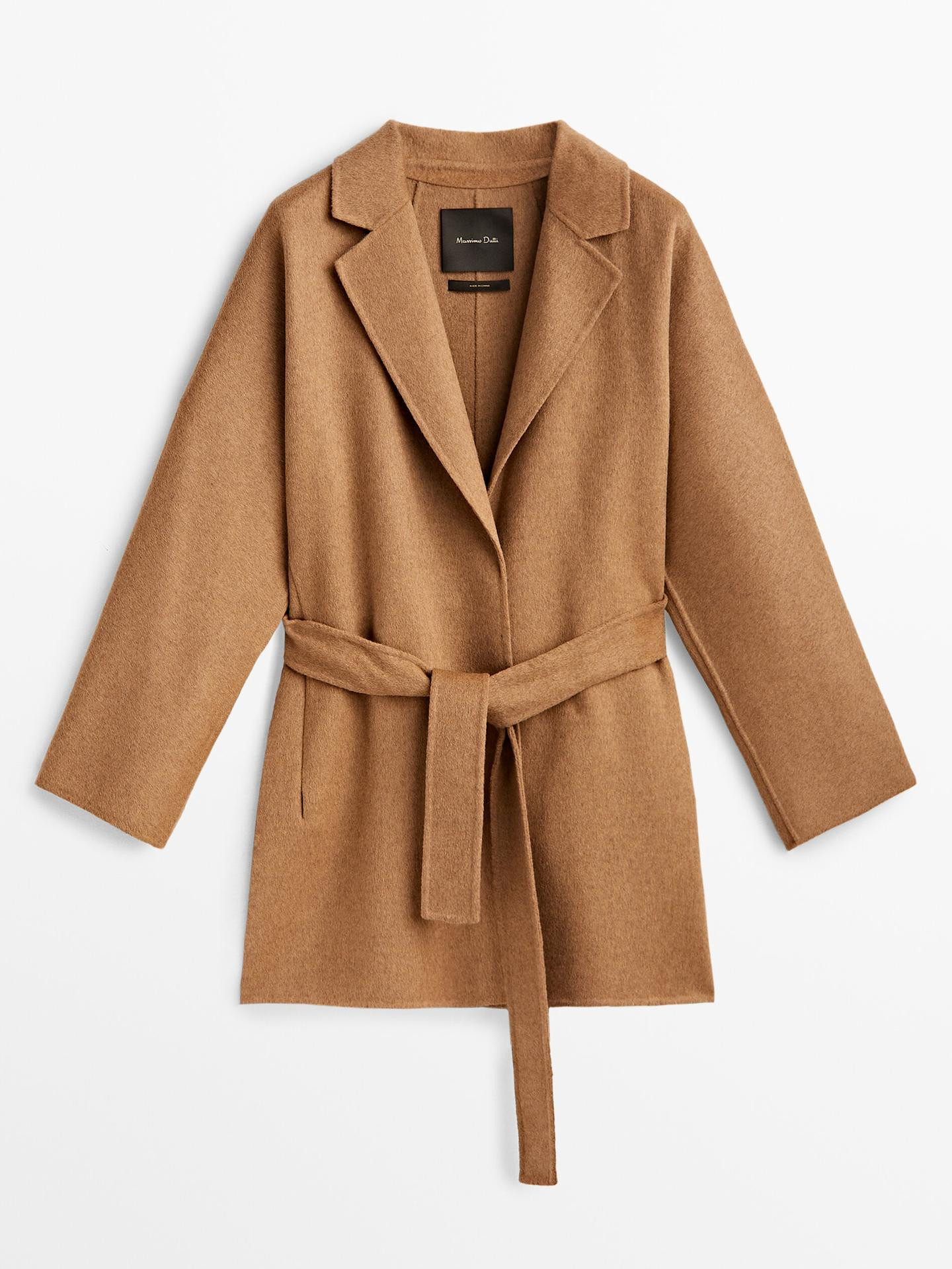 Short robe coat with belt | Massimo Dutti UK