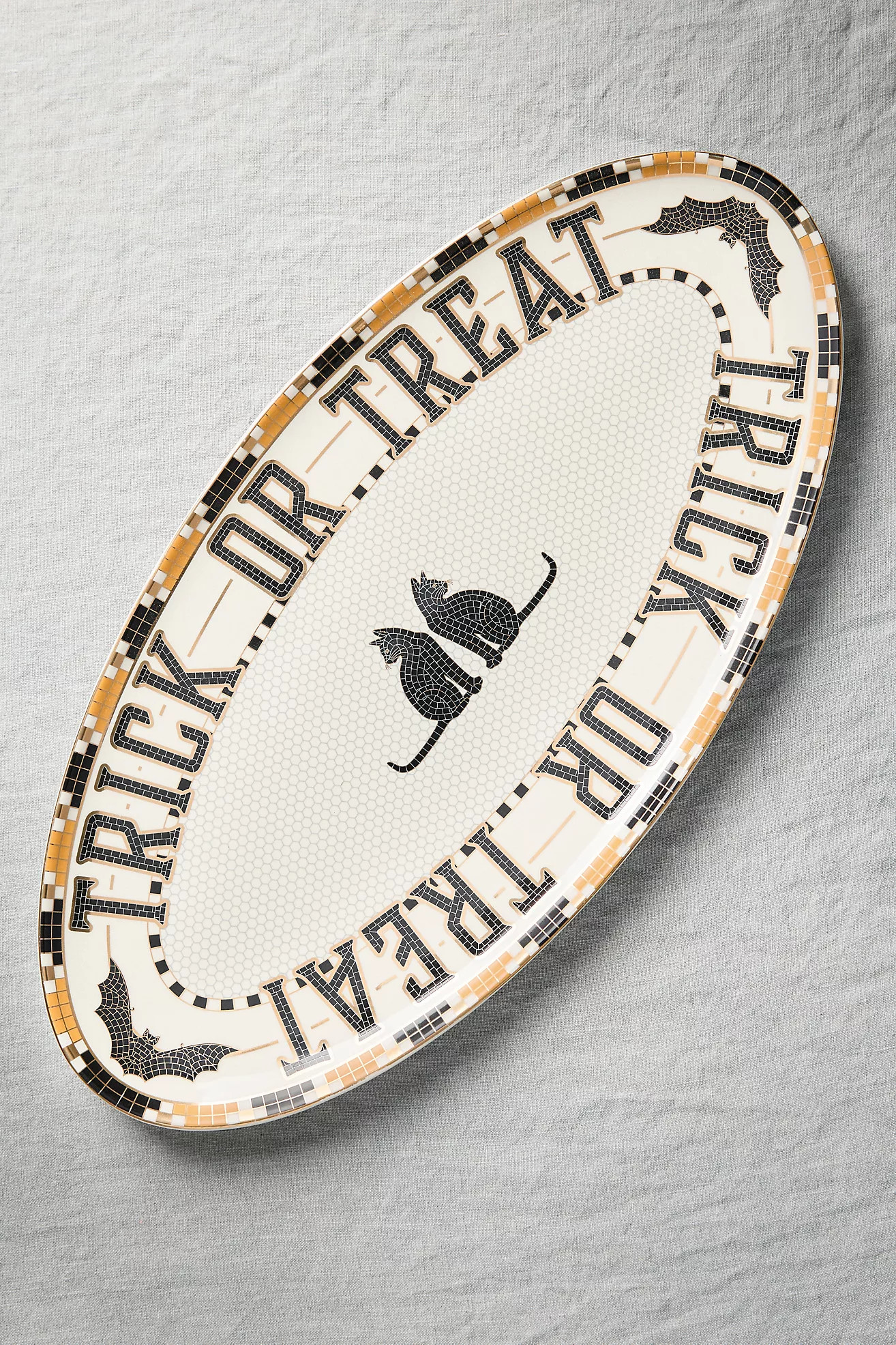 The Bistro Tile Stoneware Serving Platter: Halloween Edition | Anthropologie (US)
