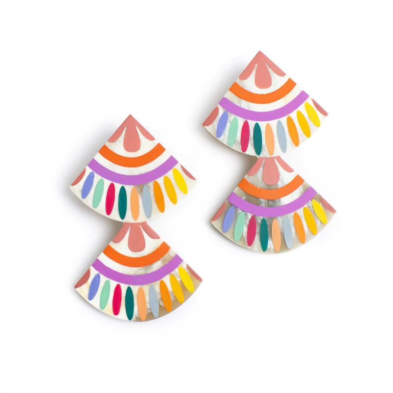 Rainbow Double Tile Earrings | Sunshine Tienda