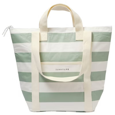 Sunnylife Light Cooler Tote - La Palma Sage Stripe - 6Gal | Target