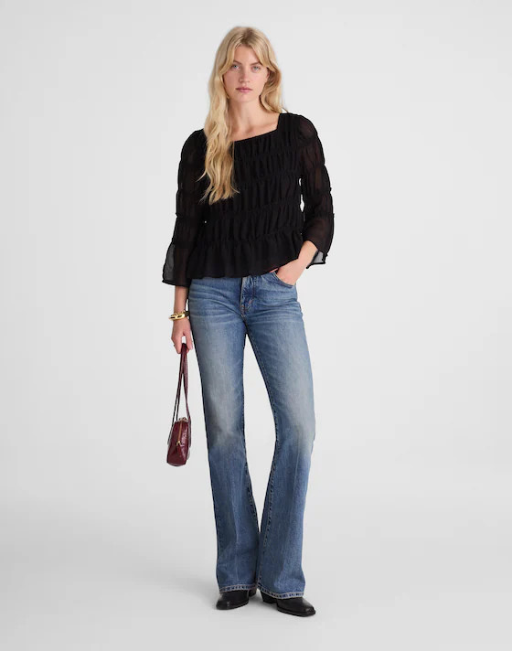 Squareneck Tiered Top | Madewell