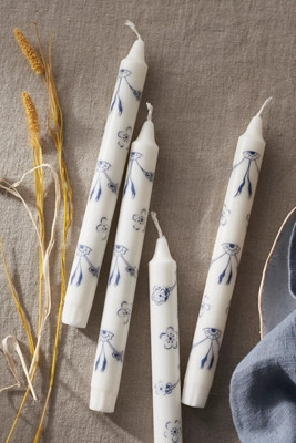 Blue Floral Tapers, Set of 4 | Terrain