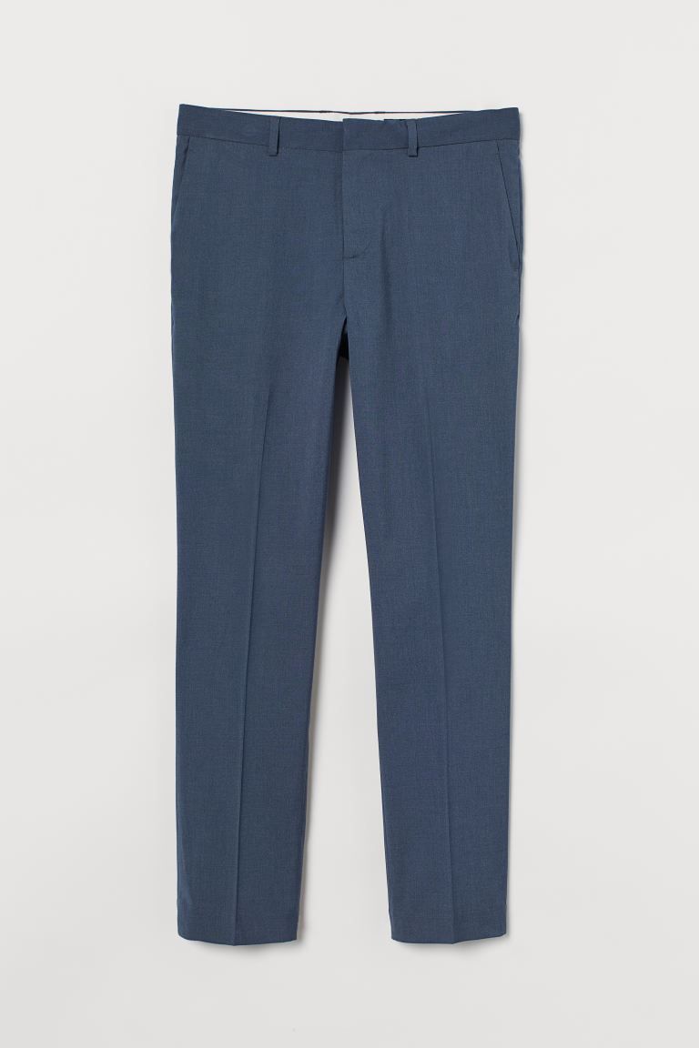 Suit pants in woven fabric with concealed zip fly and hook-and-eye fastener. Side pockets, welt b... | H&M (US)