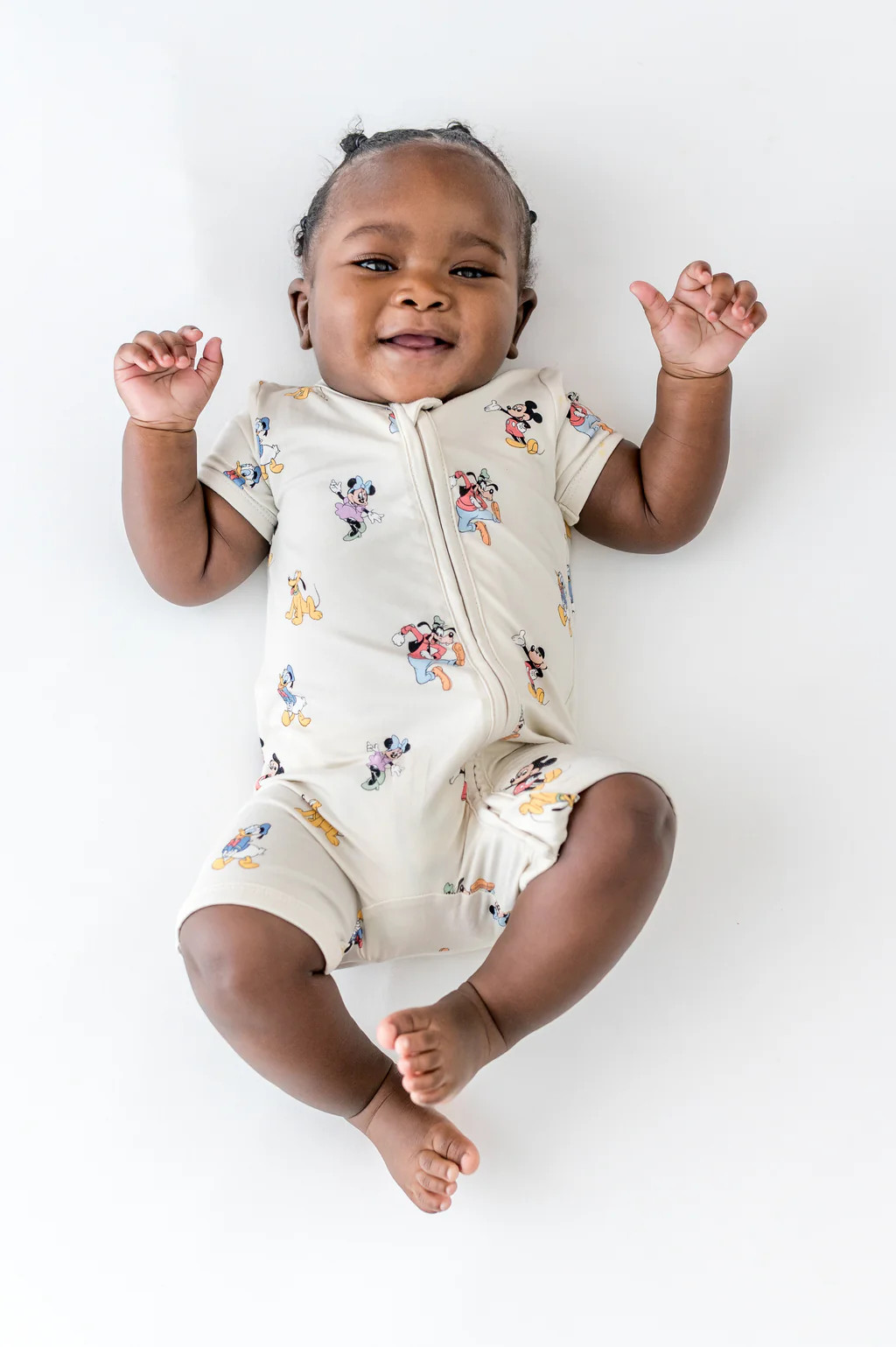 Zipper Shortall Romper in Mickey Mouse and Friends | Kyte Baby
