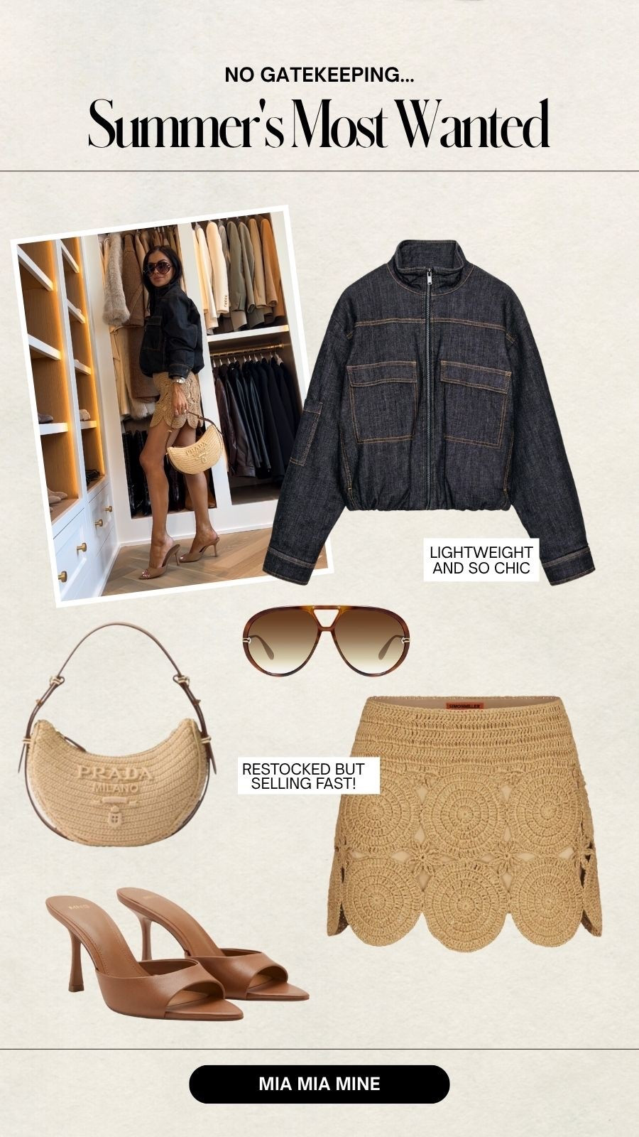 Spring date night outfit ideas that feel effortless but still elevated. I love this combo of a structured denim bomber with a feminine crochet skirt for the perfect balance of casual and chic. Finished with neutral heels and a raffia bag for a soft, resort inspired touch that works for vacation, spring break, or date night.

Zara denim bomber jacket size XS
Simon Miller crochet skirt size XS
Mango tan heels runs TTS
Prada raffia handbag

miamiamine spring date night outfit resort wear spring break outfit vacation outfit denim bomber jacket crochet skirt chic elevated style everyday outfits



#LTKTravel #LTKOver40 #LTKPetite