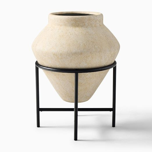 Geometric Urn Planter w/ Stand | West Elm (US)