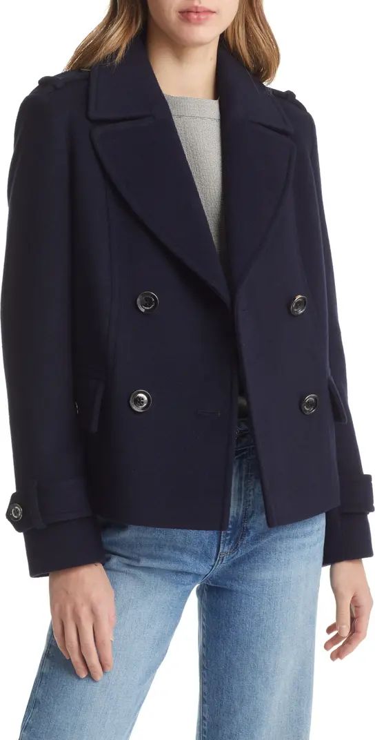 Sam Edelman Double Breasted Wool Blend Peacoat | Nordstrom | Nordstrom