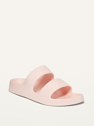 Solid-Color Double-Strap Slide Sandals for Women | Old Navy (US)