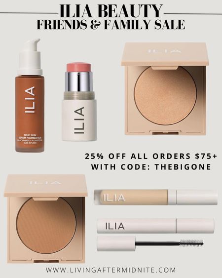 Ilia Beauty Friends & Family Sale
Beauty / Makeup / Clean Makeup
My 6 favorite items from Ilia. 
15% off orders $75+

#LTKunder50 #LTKsalealert #LTKbeauty