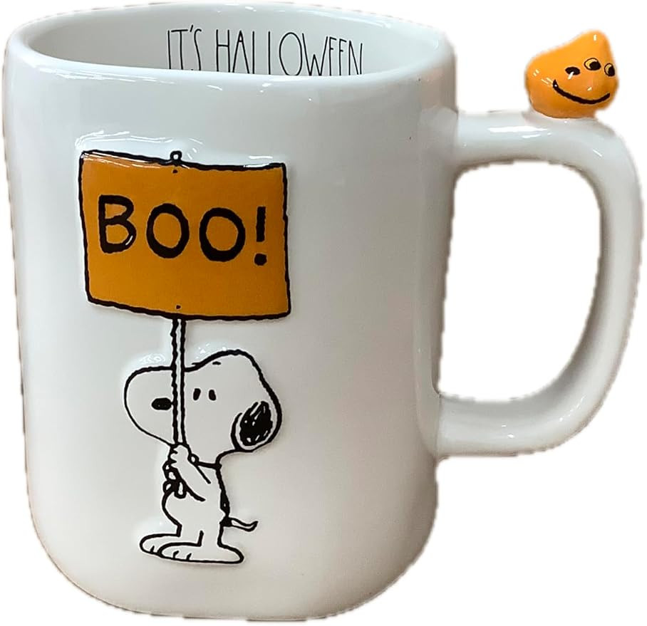 Rae Dunn Peanuts Halloween Ceramic Coffee Mug, BOO! (It's Halloween) | Amazon (US)
